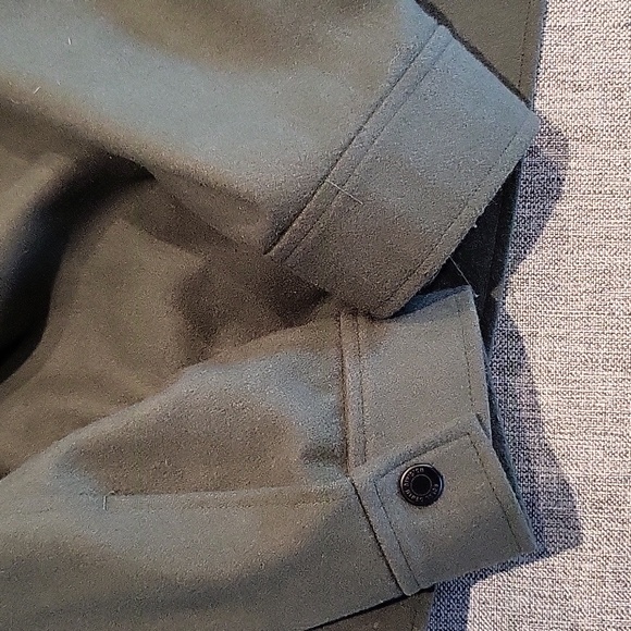 Jack and Jones RDD men's felt/wool bomber in olive colour - Picture 7 of 11